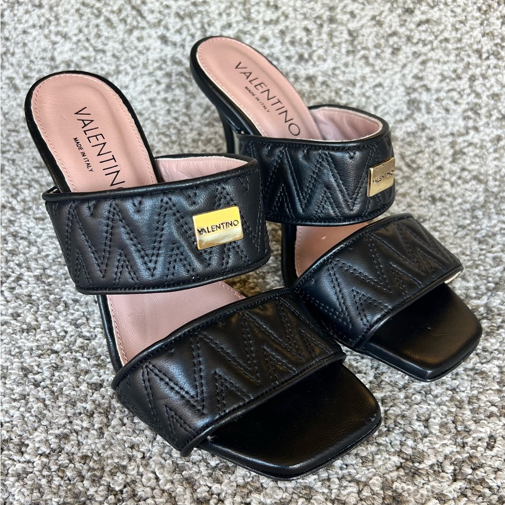 VALENTINO by MARIO VALENTINO Black Jackie Slide Sandal Women's 8 US Size